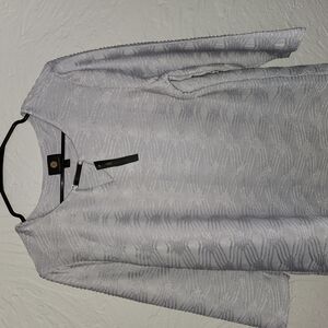 JM Collection Silver Textured Top